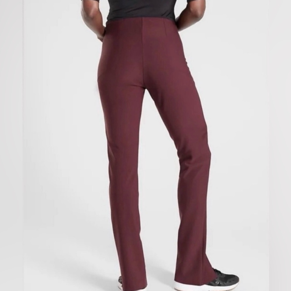 Athleta Interstellar Tight Kick Flare Maroon Pant - Picture 2 of 5